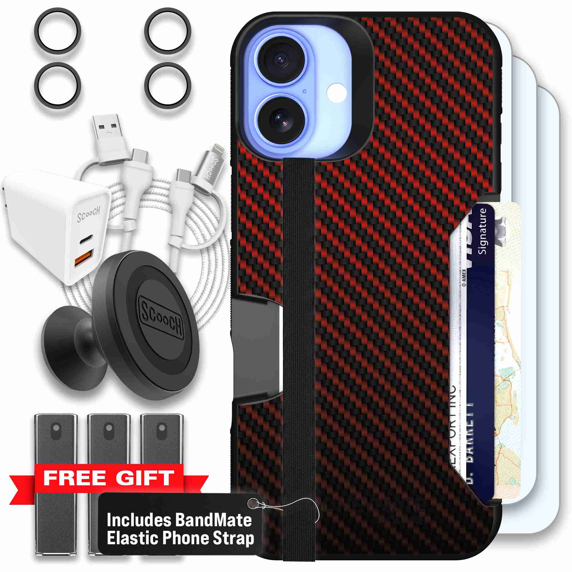 Red Carbon Fiber | website | iPhone 16 Plus | Ultimate Bundle