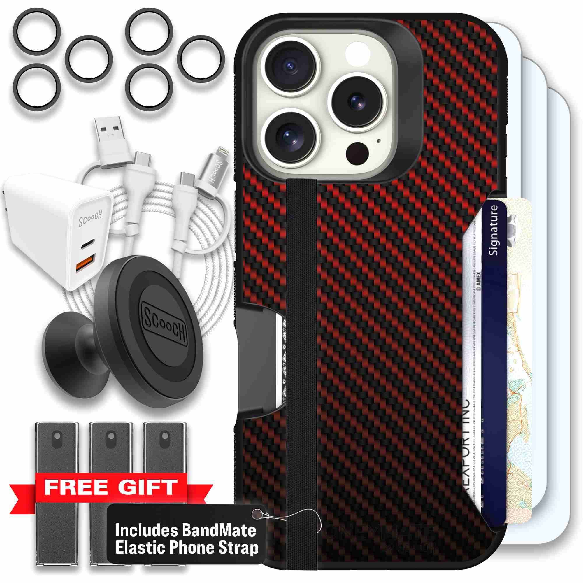 Red Carbon Fiber | website | iPhone 16 Pro | Ultimate Bundle