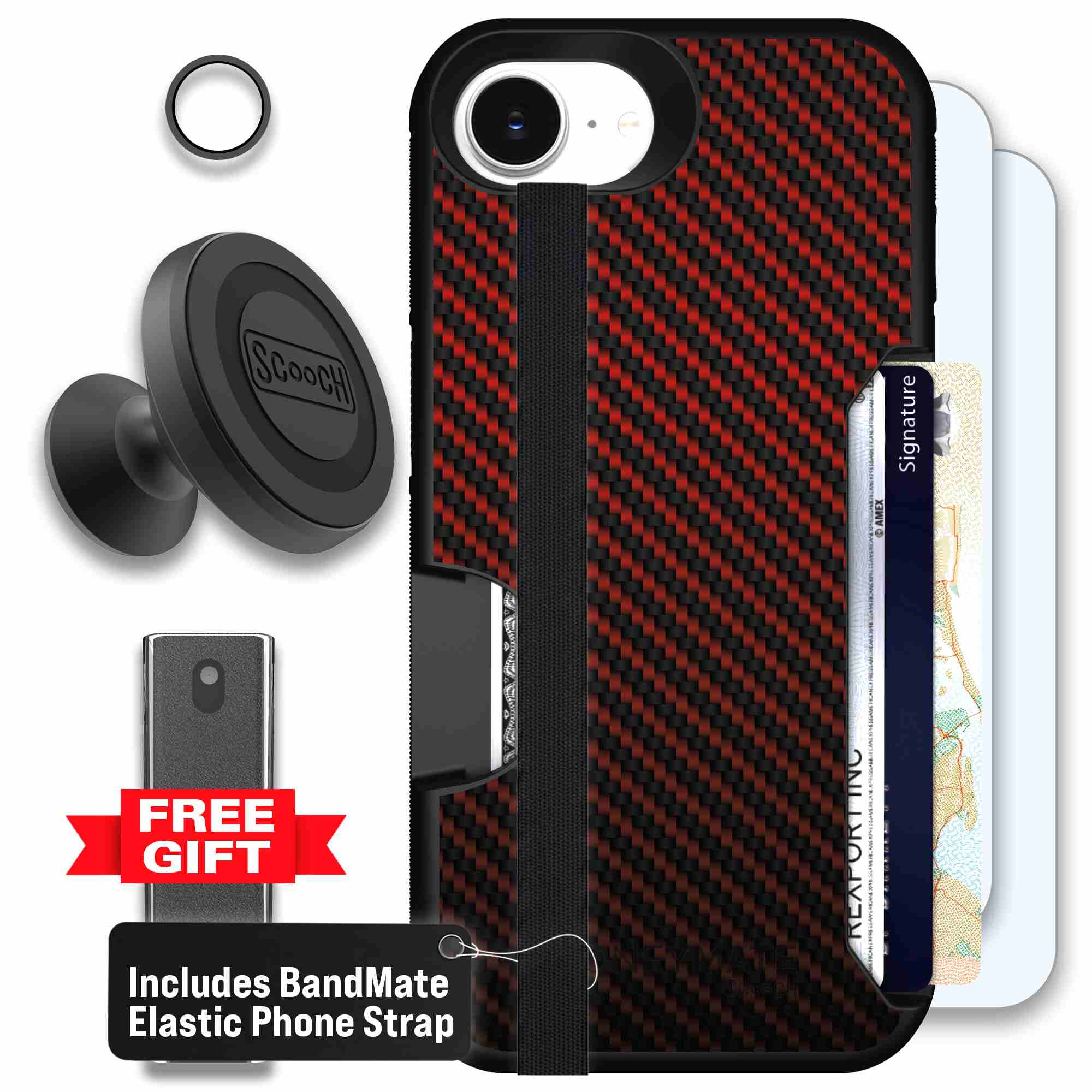 Red Carbon Fiber | website | iPhone 17e | Defender Bundle