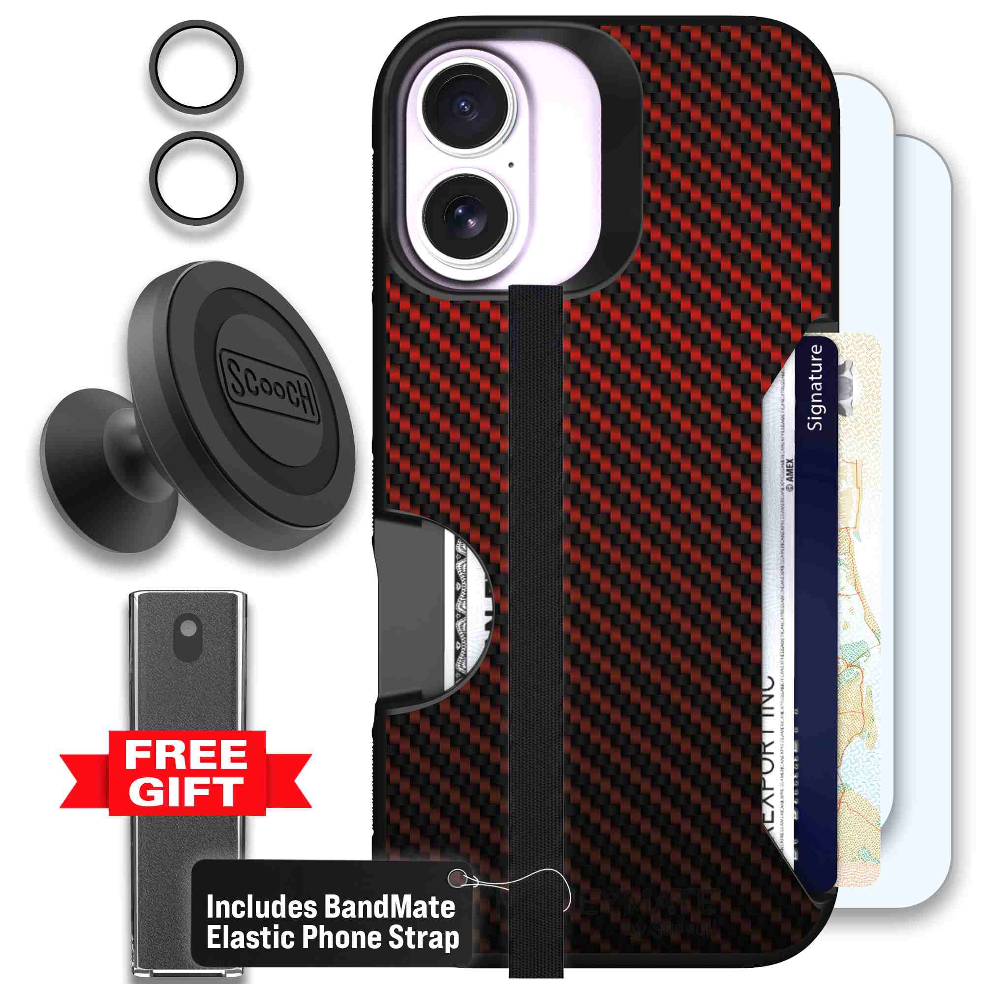 Red Carbon Fiber | website | iPhone 17 | Defender Bundle