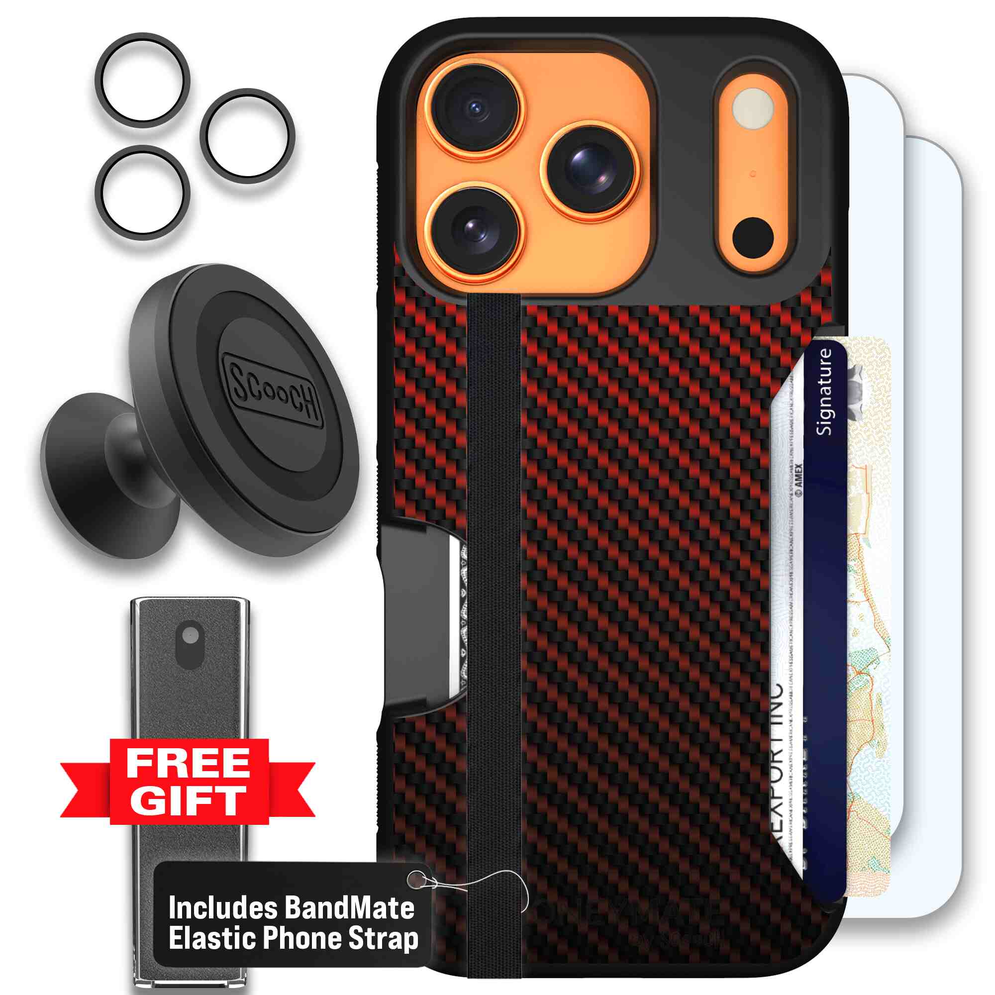 Red Carbon Fiber | website | iPhone 17 Pro | Defender Bundle