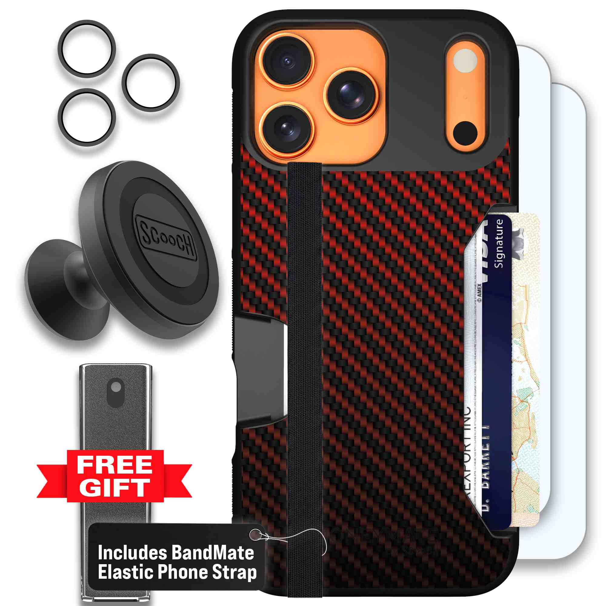 Red Carbon Fiber | website | iPhone 17 Pro Max | Defender Bundle