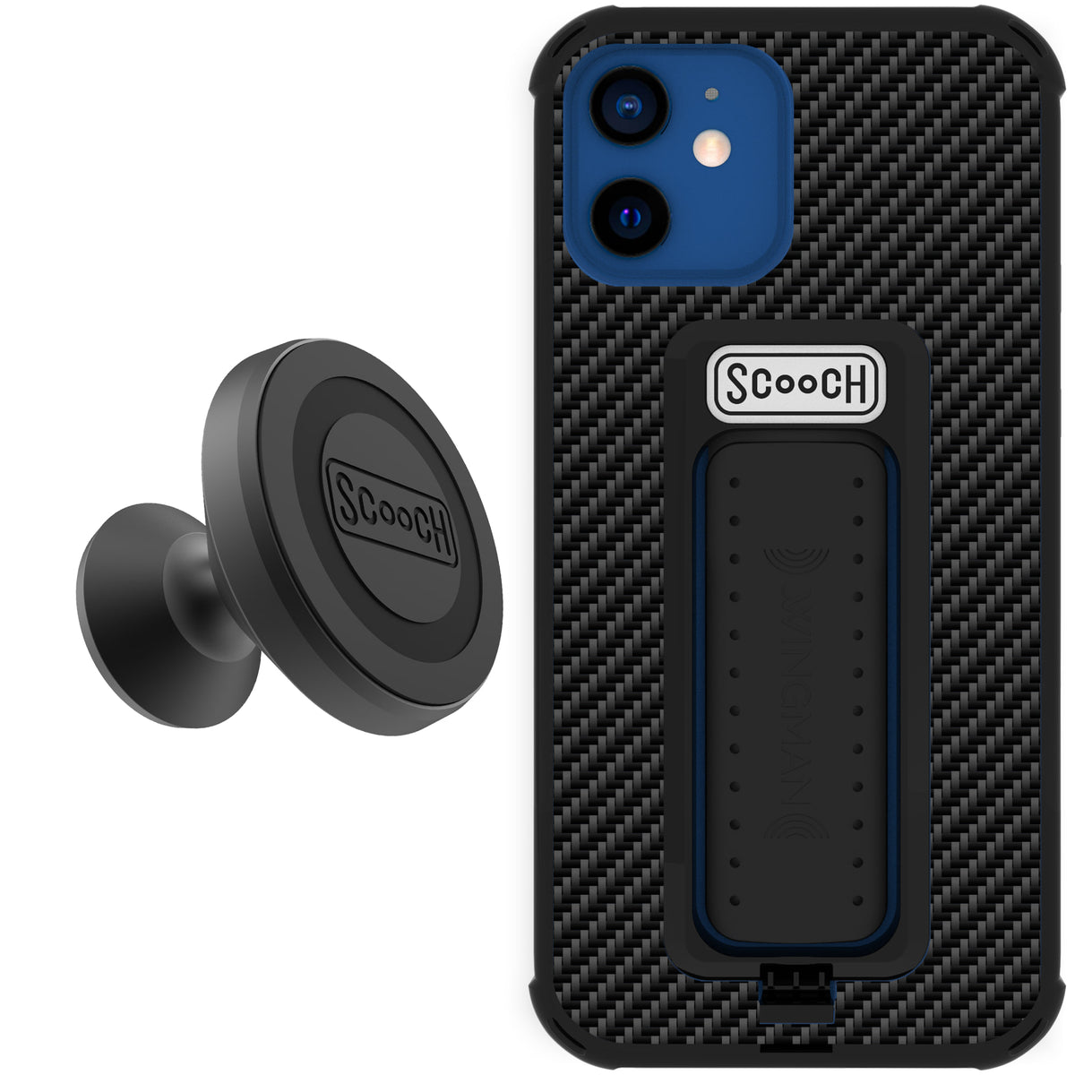 Scooch Wingman Starter Bundle for iPhone 12 in Carbon Fiber
