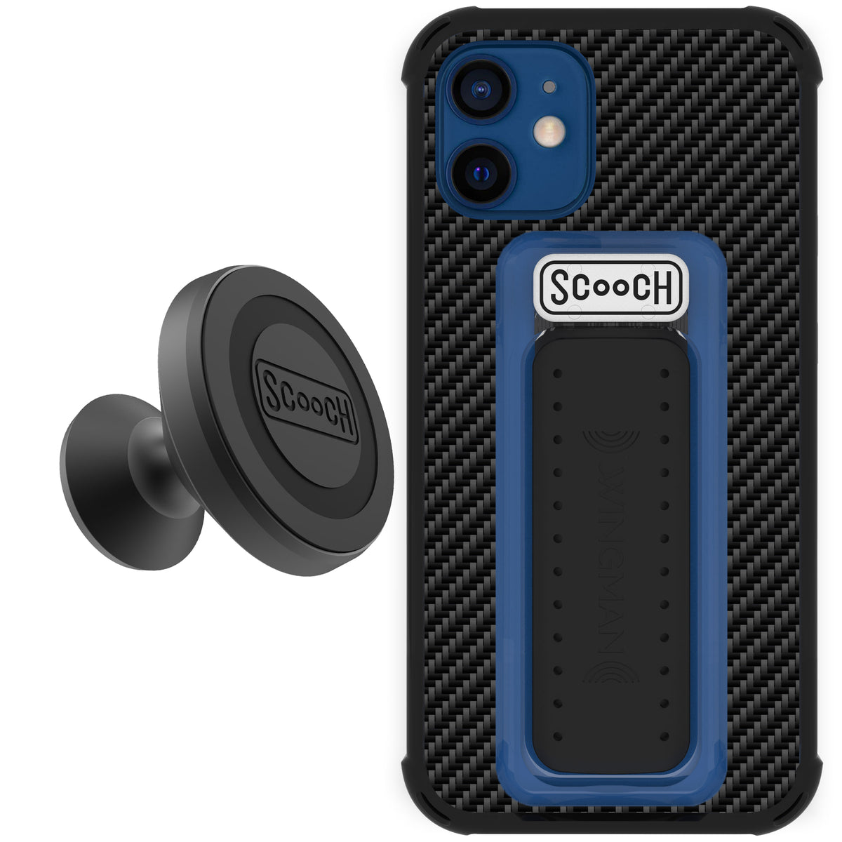 Scooch Wingman Starter Bundle for iPhone 12 mini in Carbon Fiber