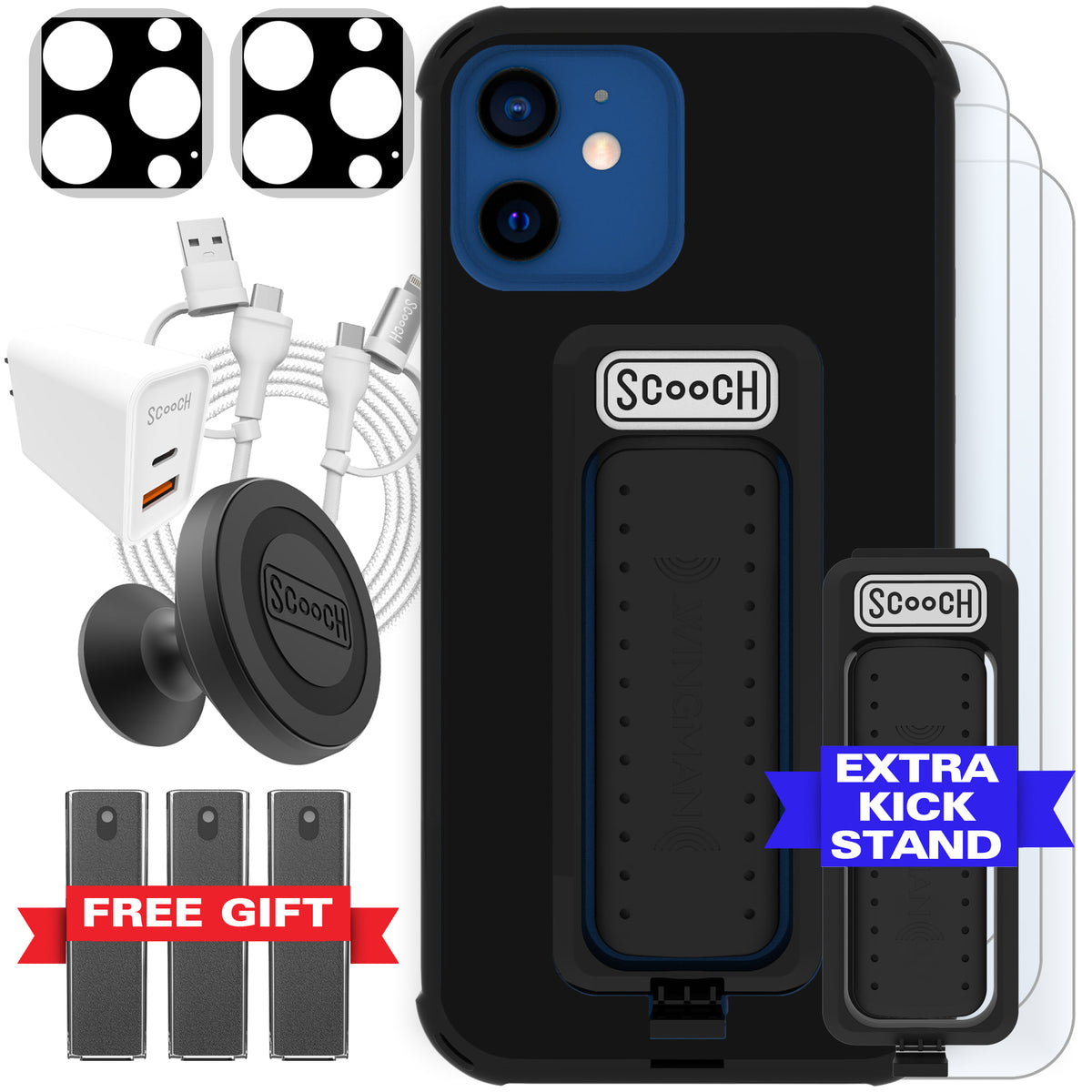 Scooch Wingman Ultimate Bundle for iPhone 12 Pro in Black