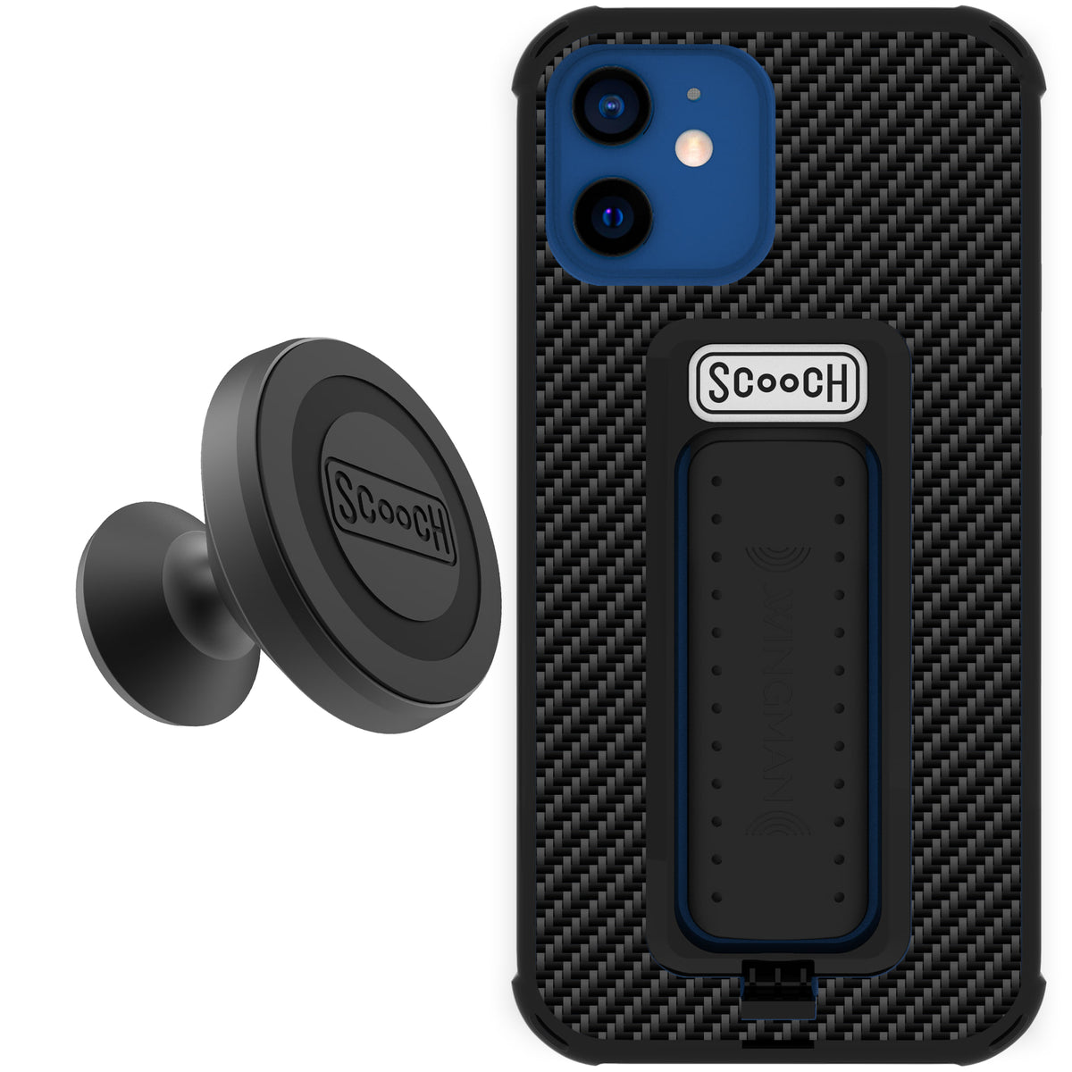 Scooch Wingman Starter Bundle for iPhone 12 Pro in Carbon Fiber