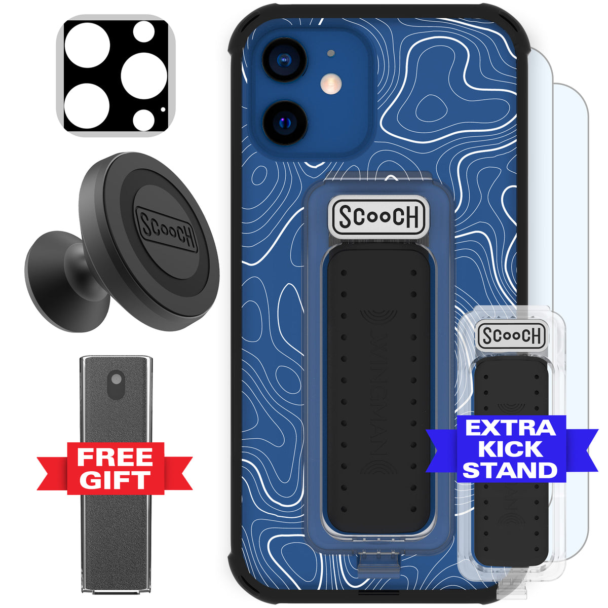 Scooch Wingman Defender Bundle for iPhone 12 Pro in Topography