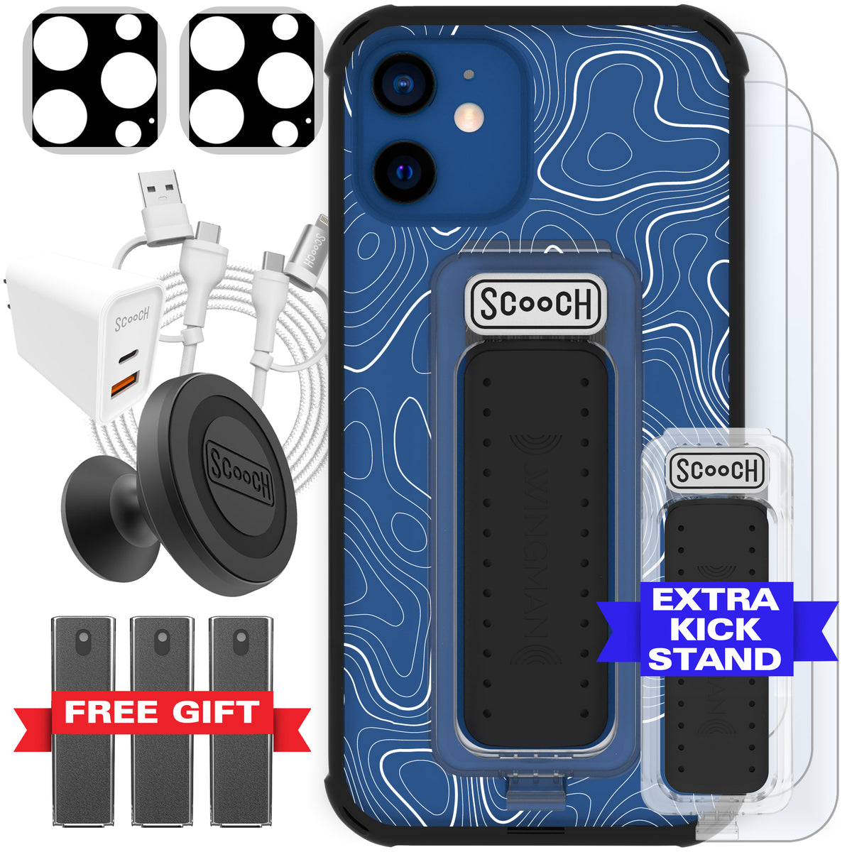 Scooch Wingman Ultimate Bundle for iPhone 12 Pro in Topography