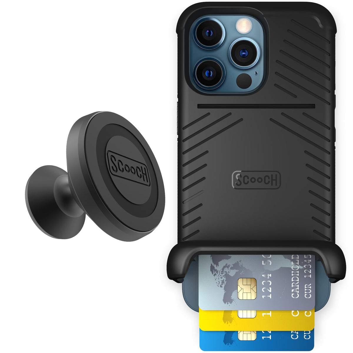 Scooch Wingman Starter Bundle for iPhone 12 Pro in Tuxedo Clear