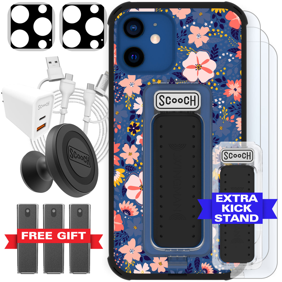 Scooch Wingman Ultimate Bundle for iPhone 12 Pro in Wildflowers
