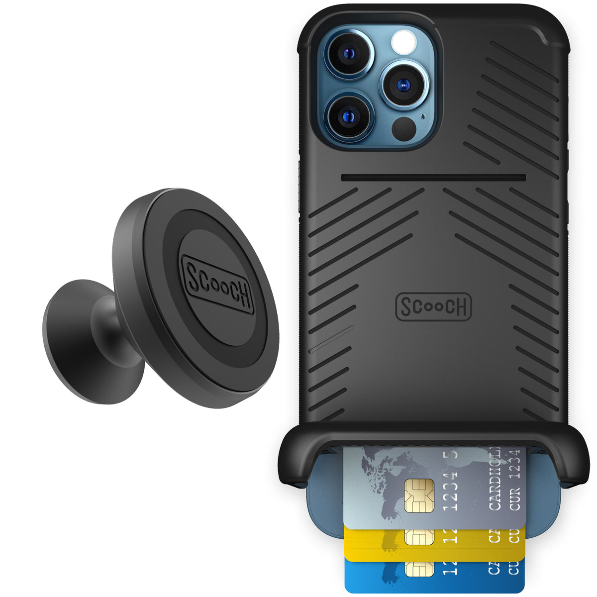 Scooch Wingman Starter Bundle for iPhone 12 Pro Max in Tuxedo Clear