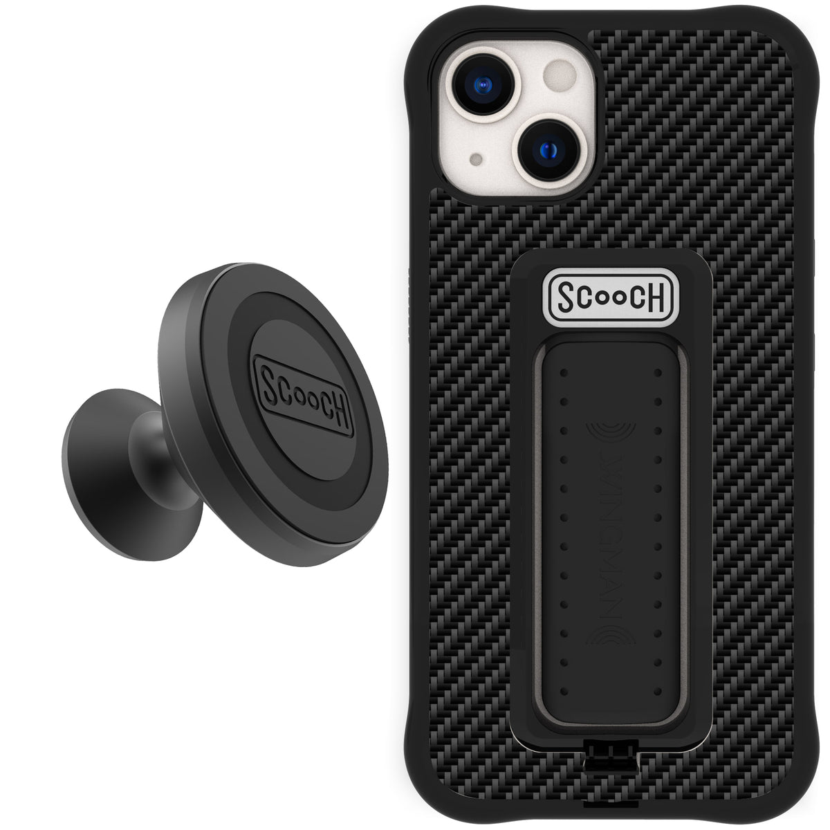 Scooch Wingman Starter Bundle for iPhone 13 in Carbon Fiber