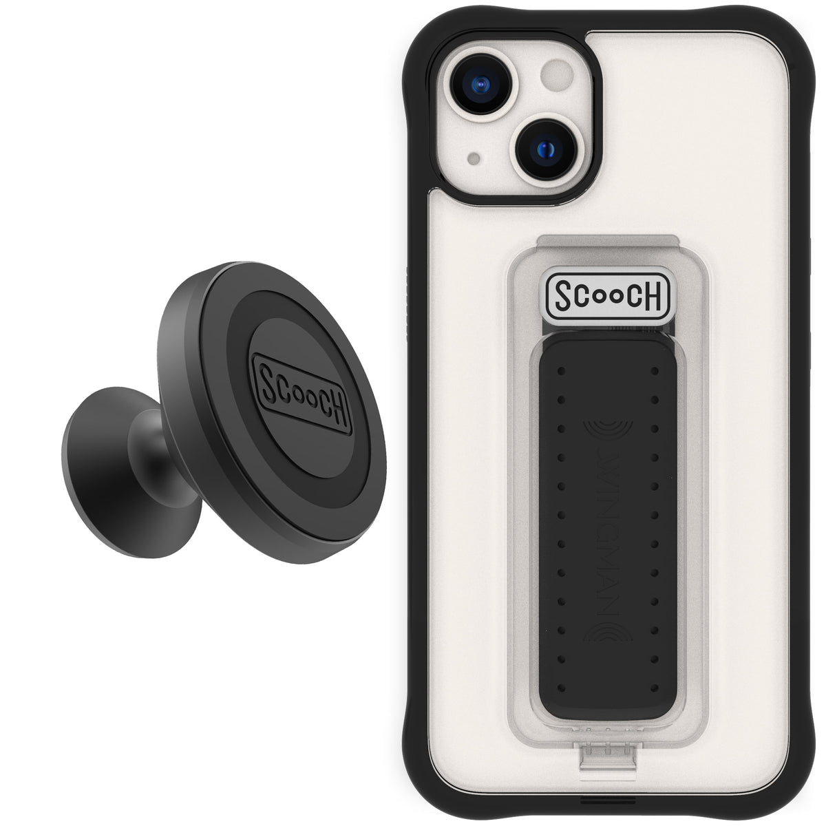 Scooch Wingman Starter Bundle for iPhone 13 in Tuxedo Clear