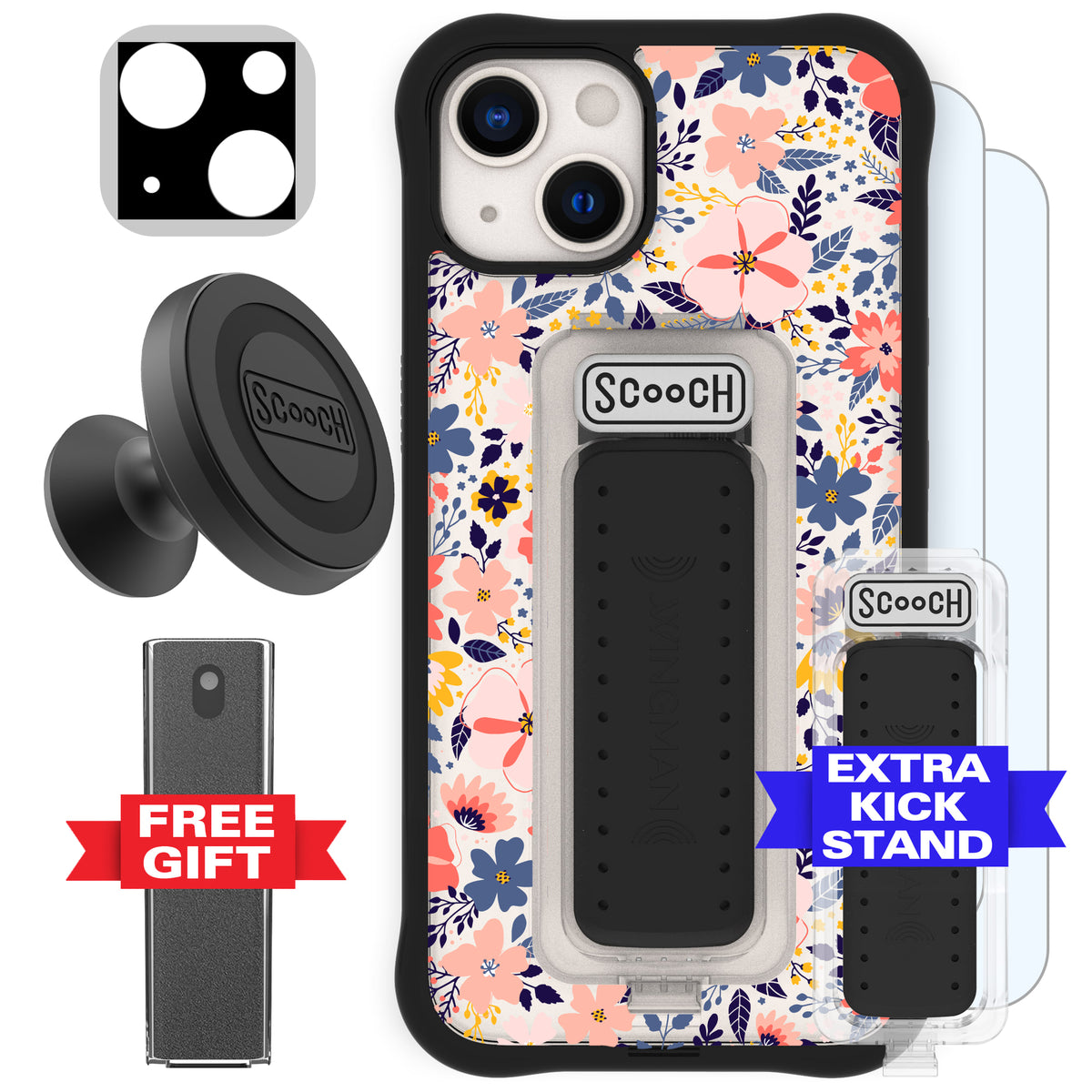Scooch Wingman Defender Bundle for iPhone 13 in Wildflowers