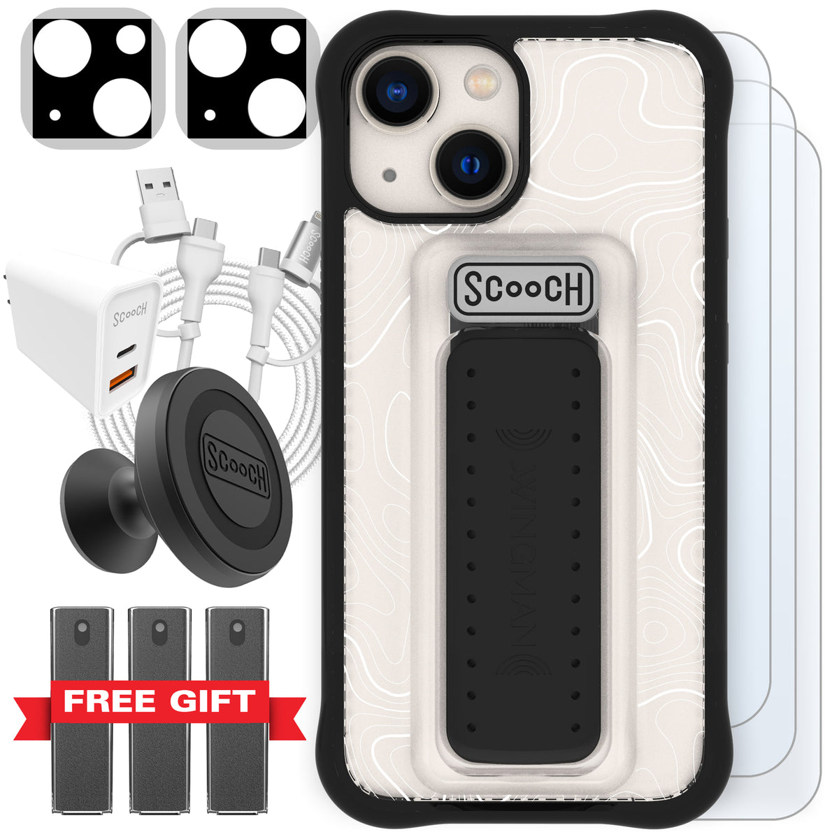 Scooch Wingman Ultimate Bundle for iPhone 13 mini in Topography