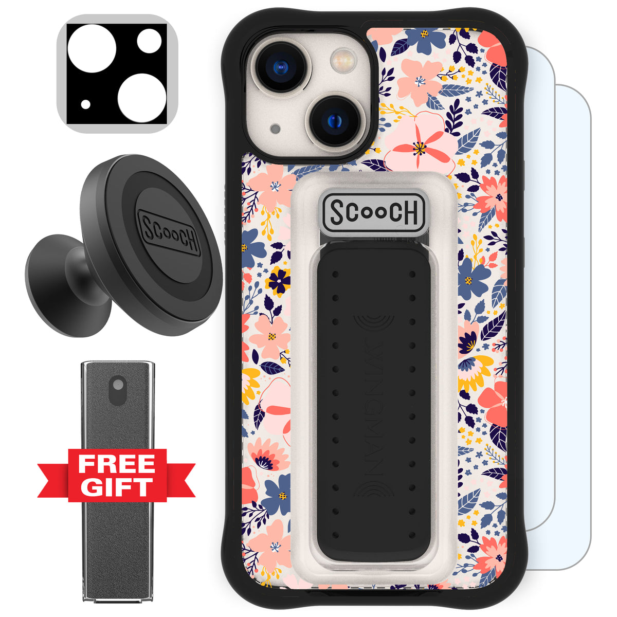 Scooch Wingman Defender Bundle for iPhone 13 mini in Wildflowers