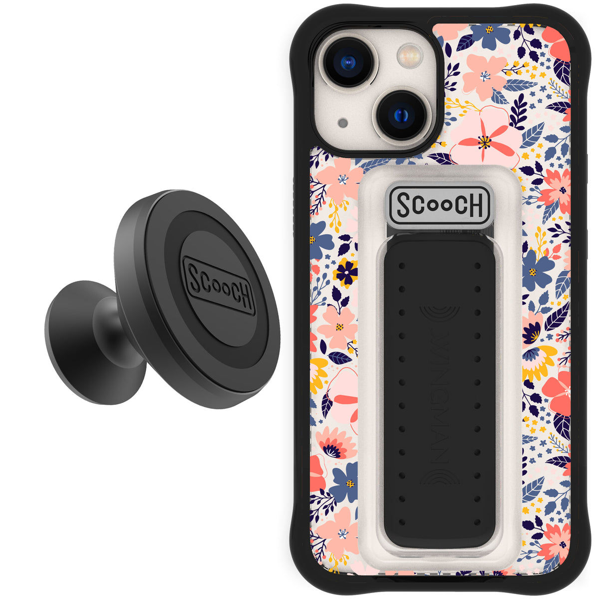 Scooch Wingman Starter Bundle for iPhone 13 mini in Wildflowers