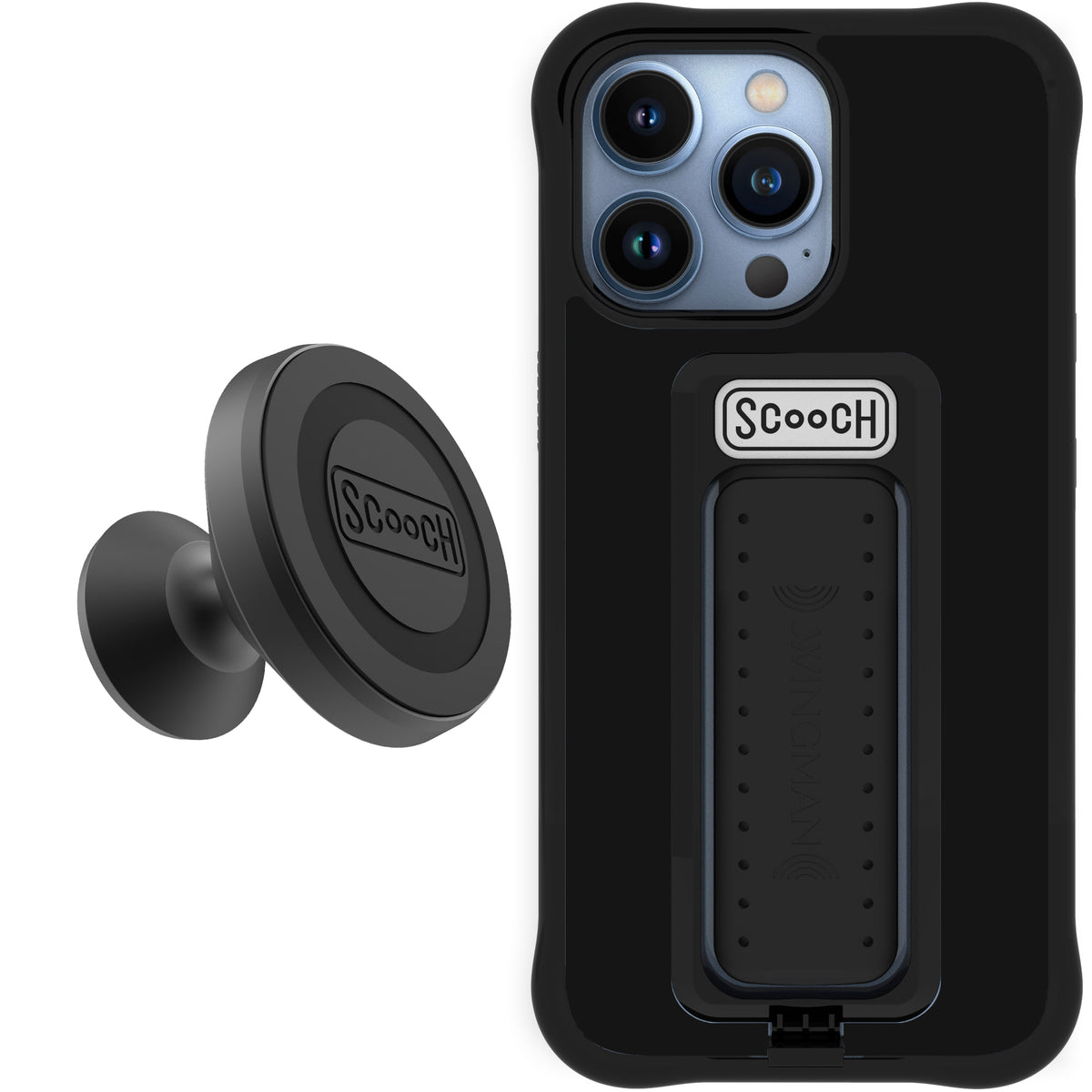 Scooch Wingman Starter Bundle for iPhone 13 Pro in Black
