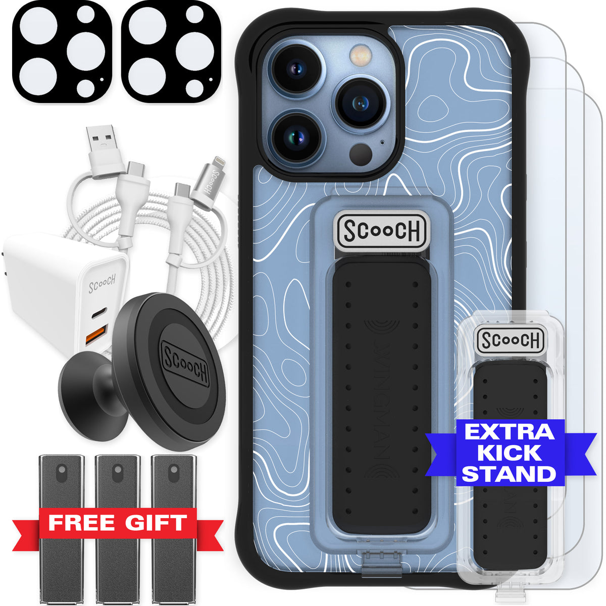 Scooch Wingman Ultimate Bundle for iPhone 13 Pro in Topography