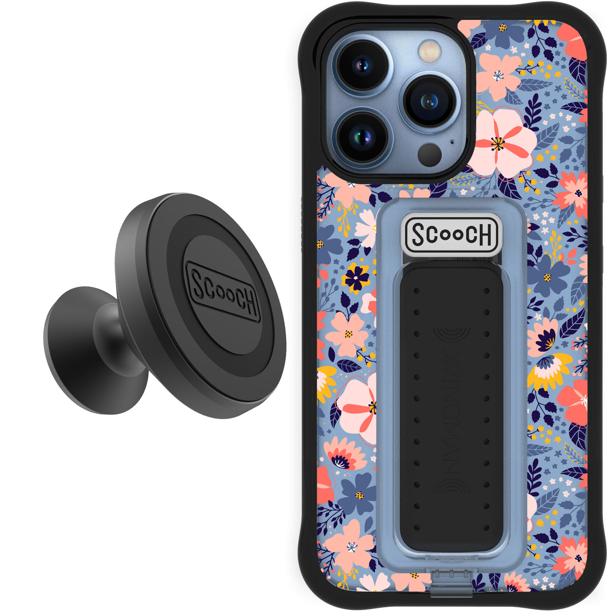 Scooch Wingman Starter Bundle for iPhone 13 Pro in Wildflowers