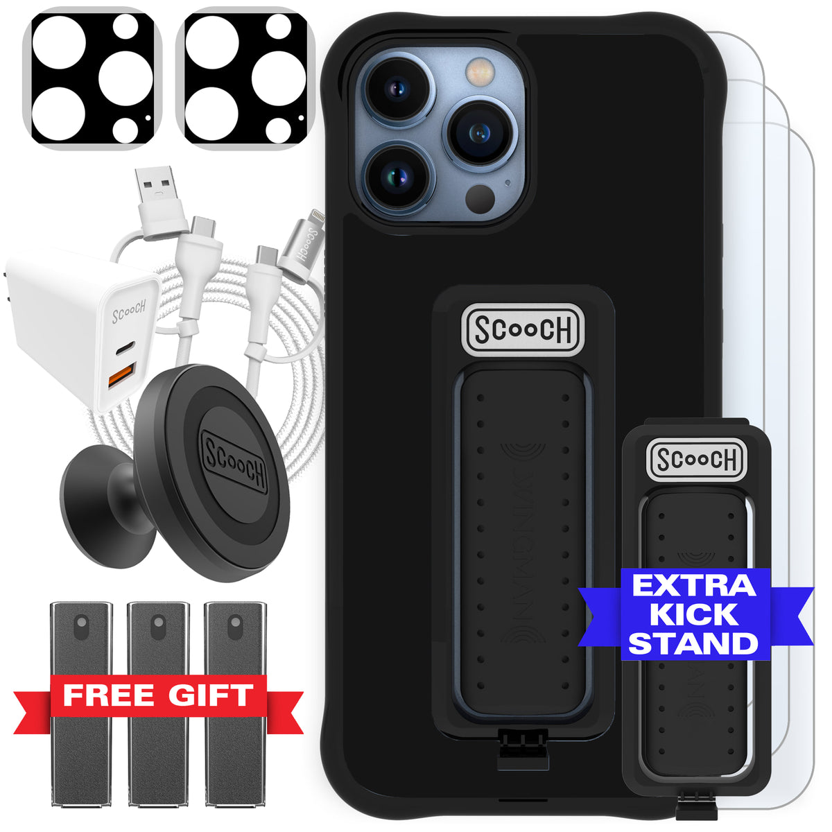 Scooch Wingman Ultimate Bundle for iPhone 13 Pro Max in Black
