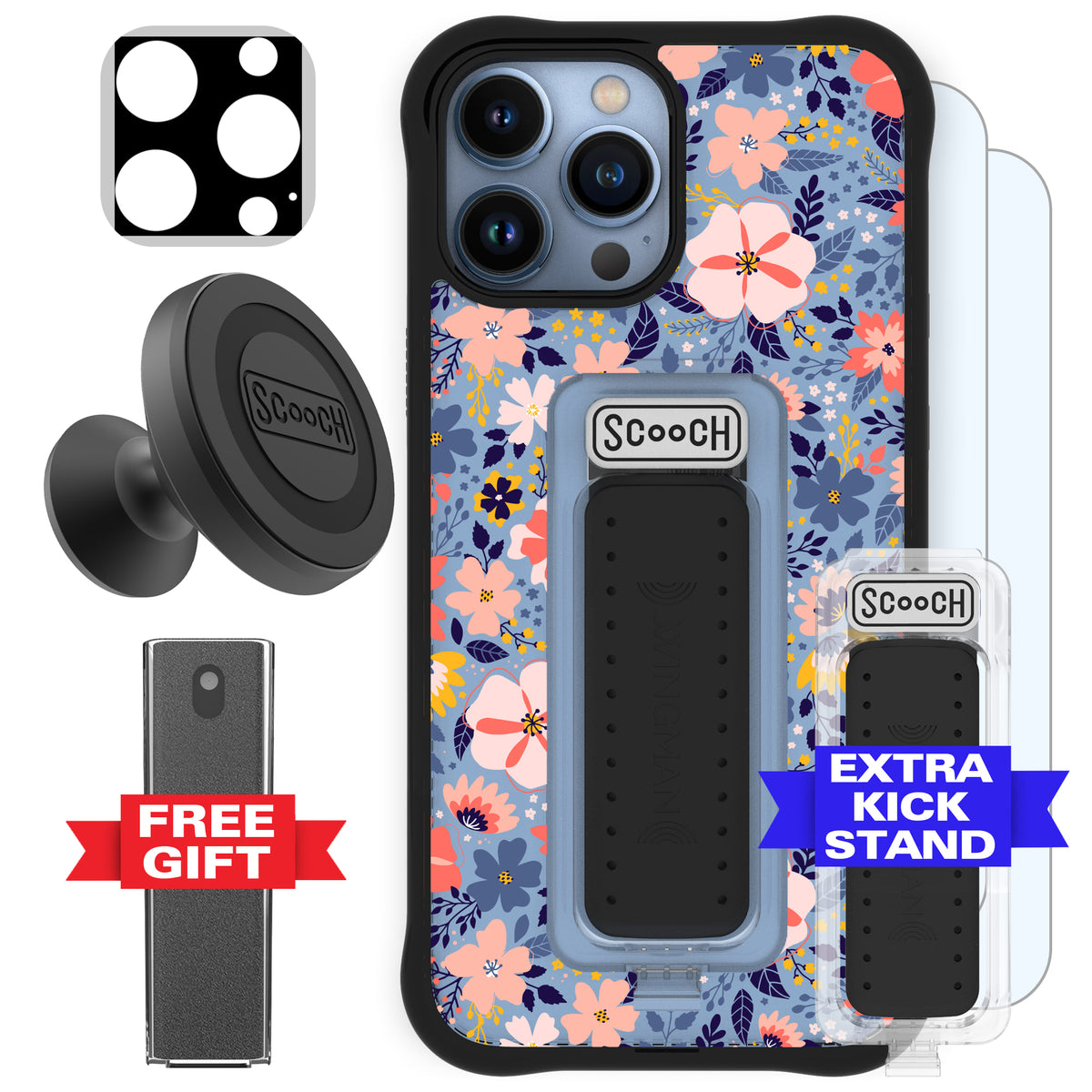 Scooch Wingman Defender Bundle for iPhone 13 Pro Max in Wildflowers