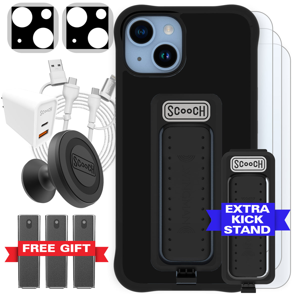 Scooch Wingman Ultimate Bundle for iPhone 14 in Black