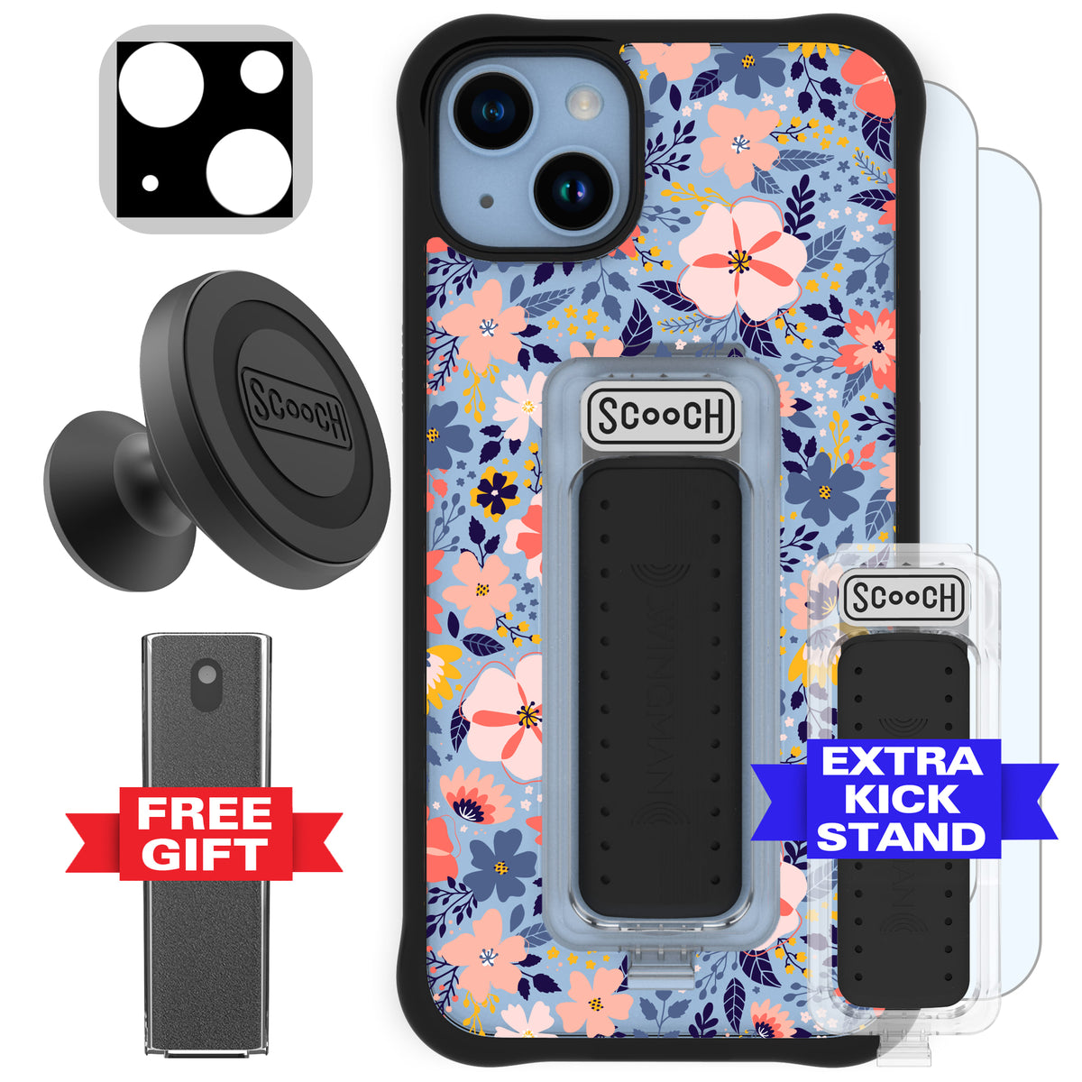 Scooch Wingman Defender Bundle for iPhone 14 Plus in Wildflowers