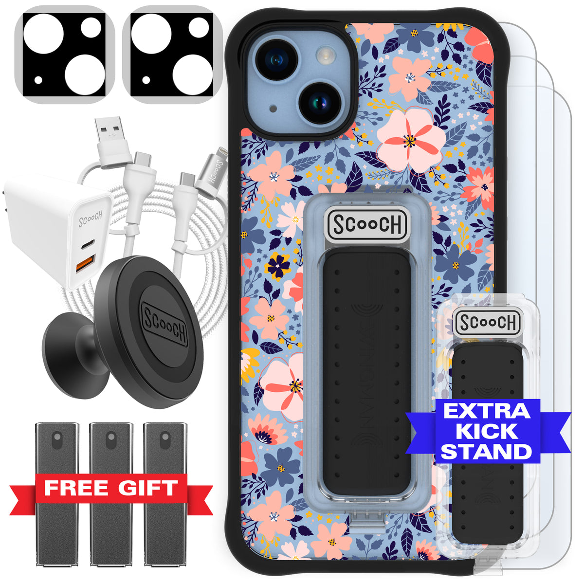 Scooch Wingman Ultimate Bundle for iPhone 14 Plus in Wildflowers