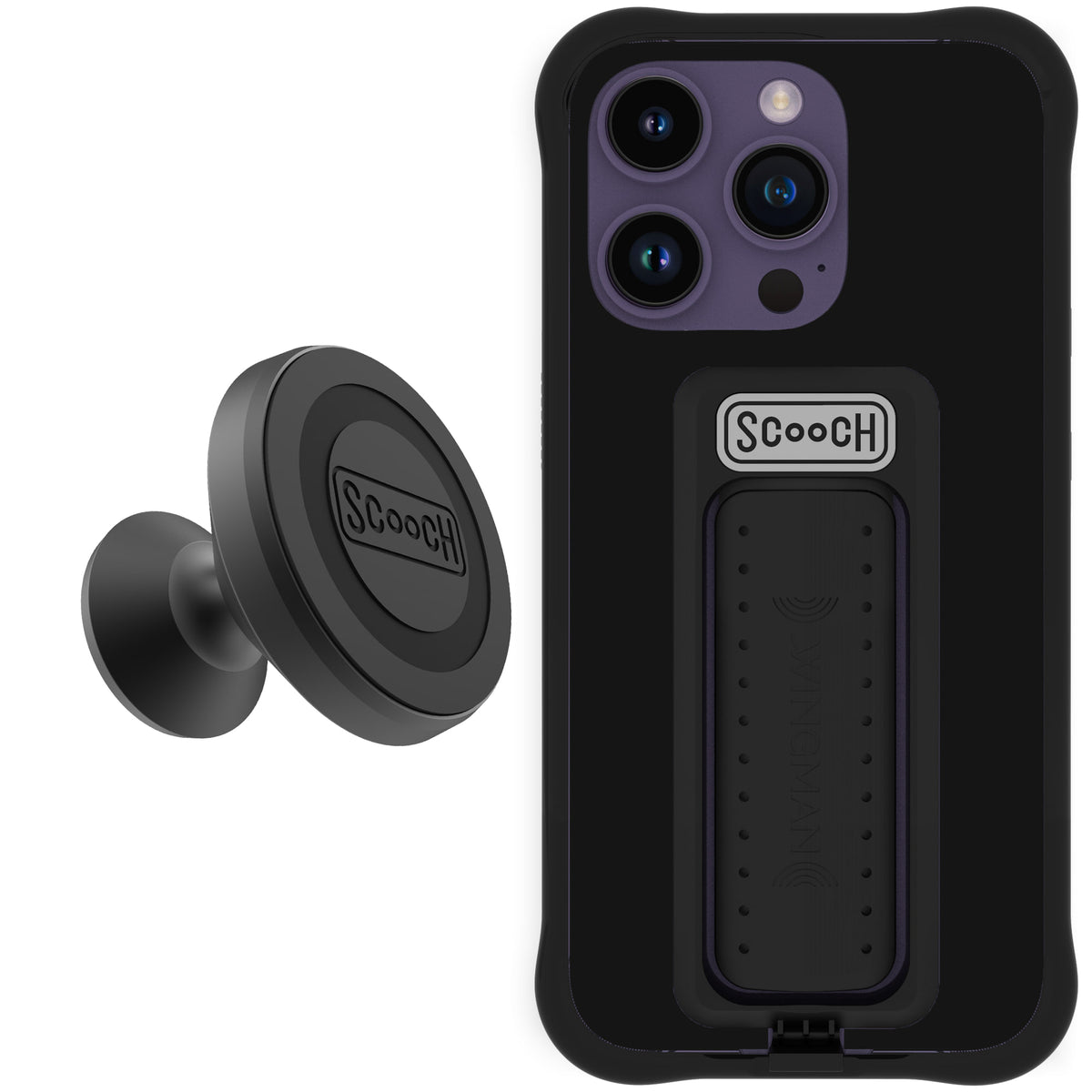 Scooch Wingman Starter Bundle for iPhone 14 Pro in Black