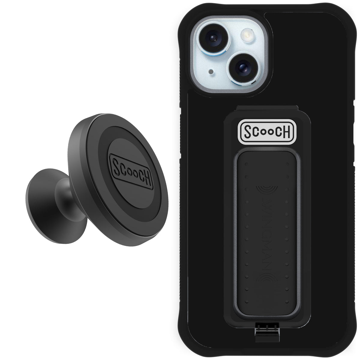 Scooch Wingman Starter Bundle for iPhone 15 in Black