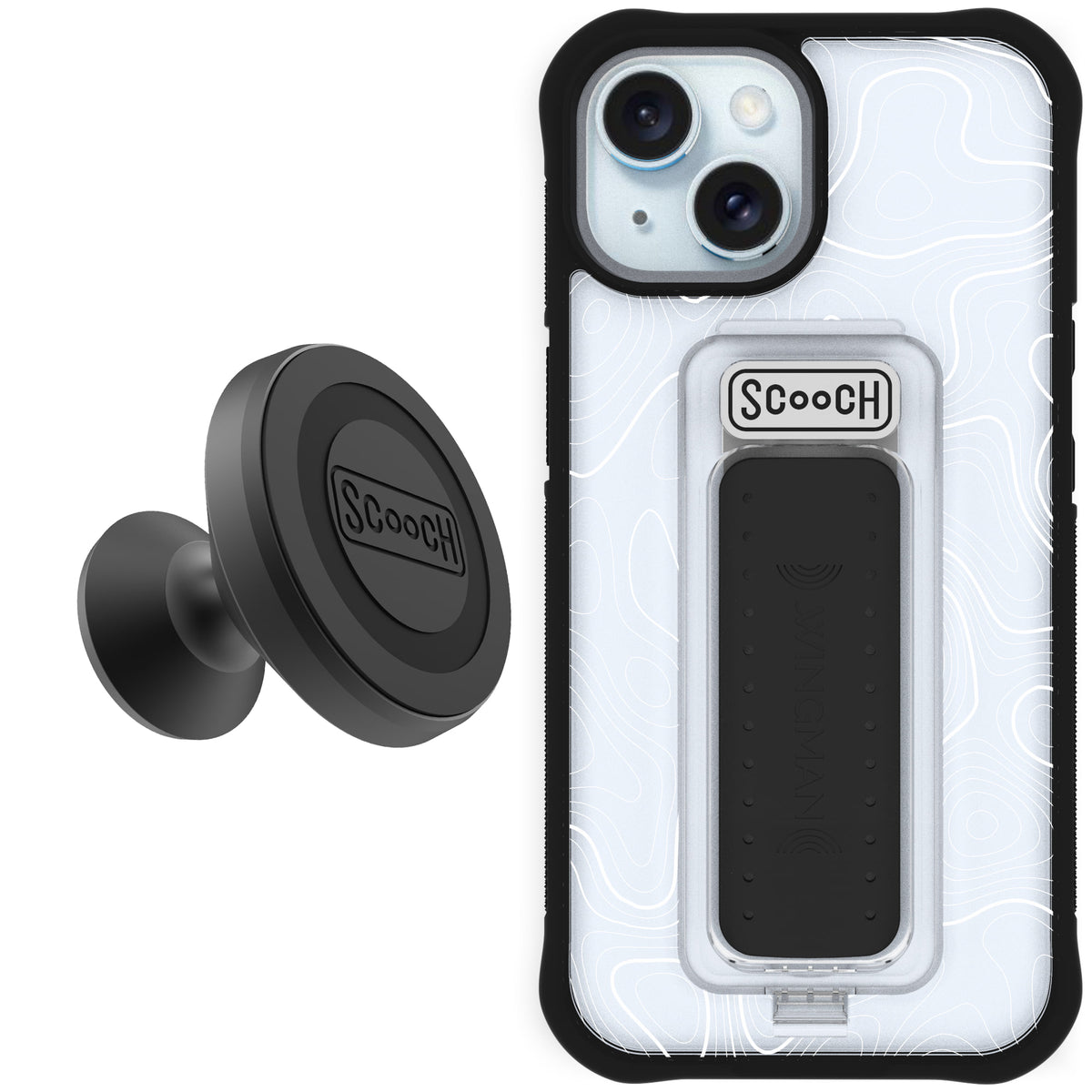 Scooch Wingman Starter Bundle for iPhone 15 in Topography