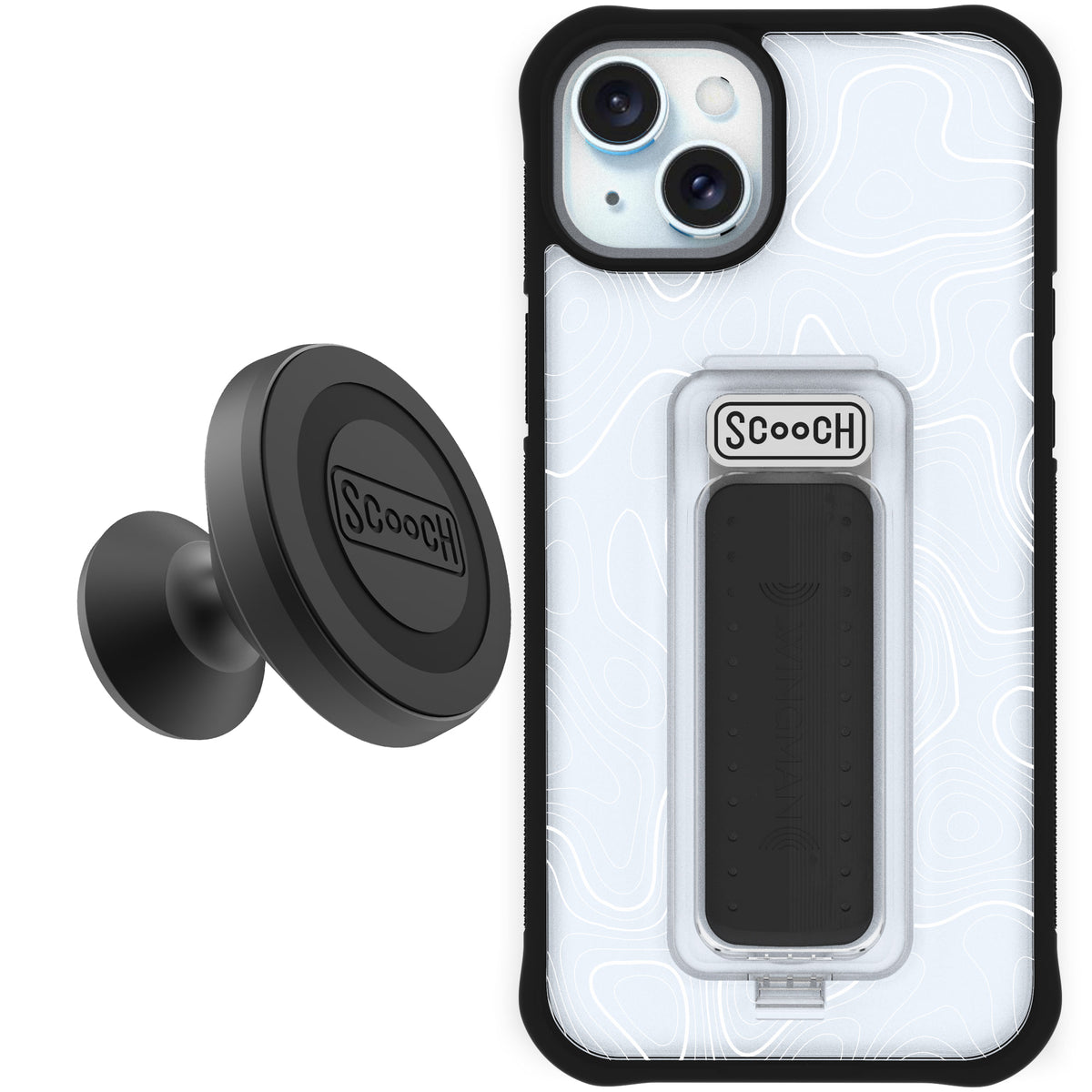 Scooch Wingman Starter Bundle for iPhone 15 Plus in Topography