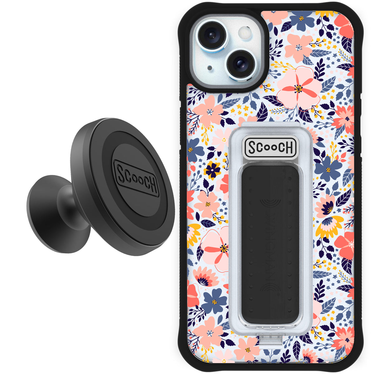 Scooch Wingman Starter Bundle for iPhone 15 Plus in Wildflowers