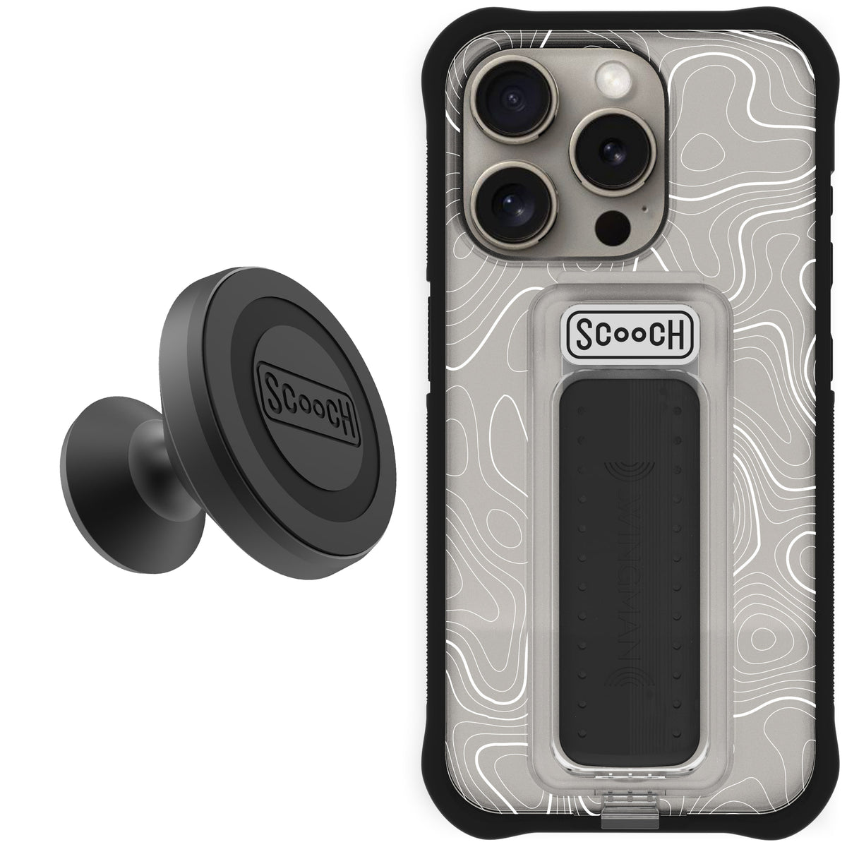 Scooch Wingman Starter Bundle for iPhone 15 Pro in Topography