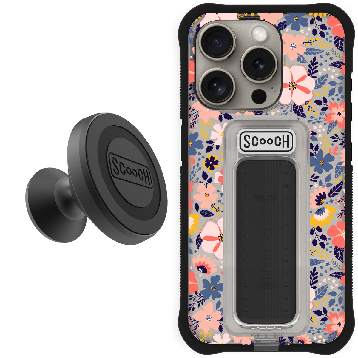 Scooch Wingman Starter Bundle for iPhone 15 Pro in Wildflowers