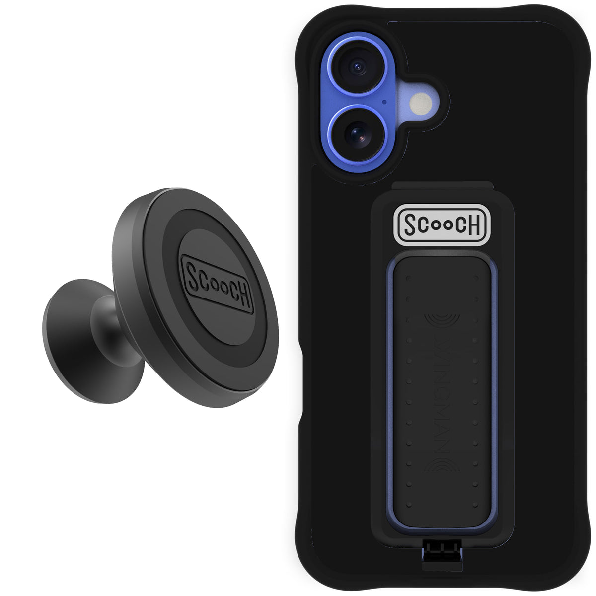 Scooch Wingman Starter Bundle for iPhone 16 in Black