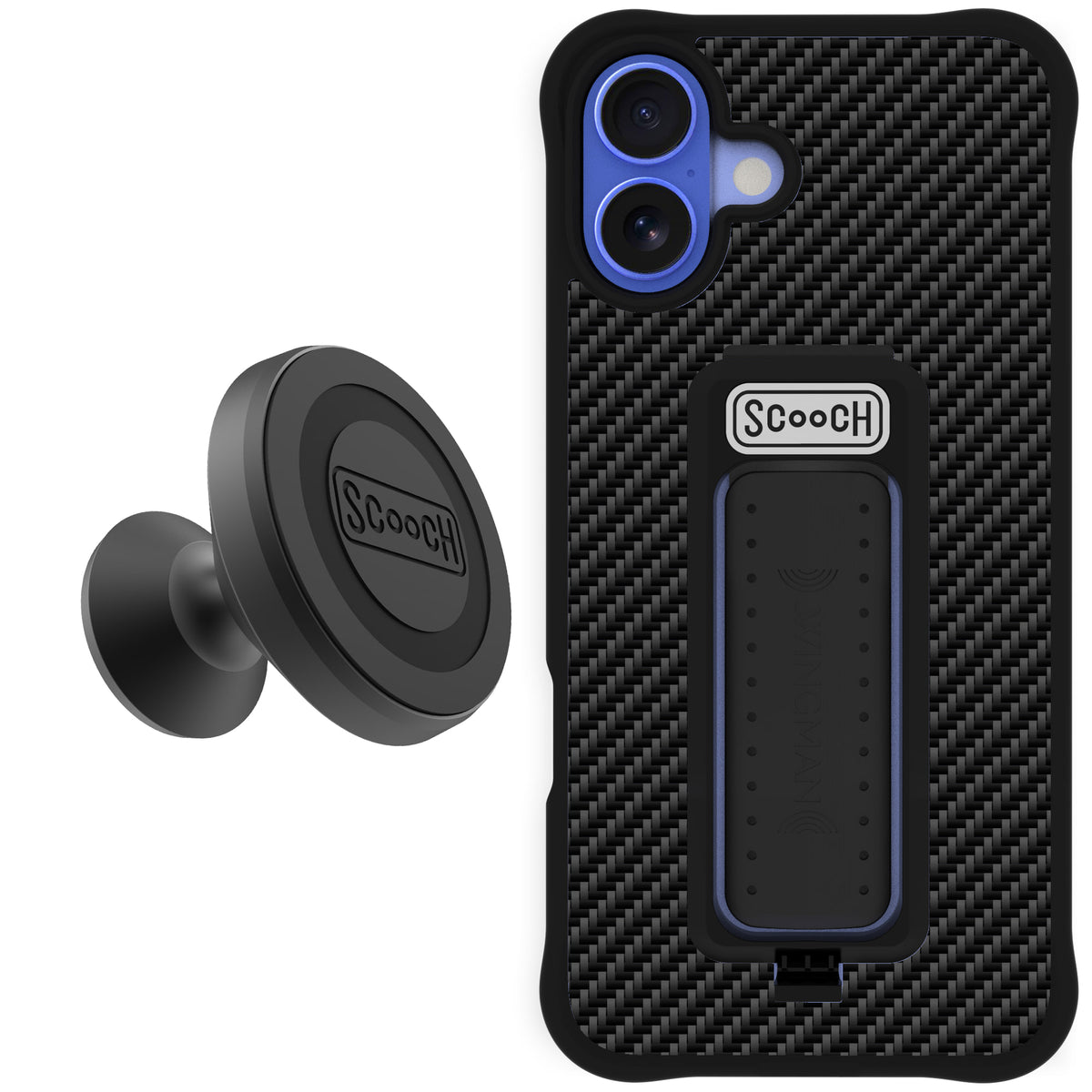 Scooch Wingman Starter Bundle for iPhone 16 Plus in Carbon Fiber