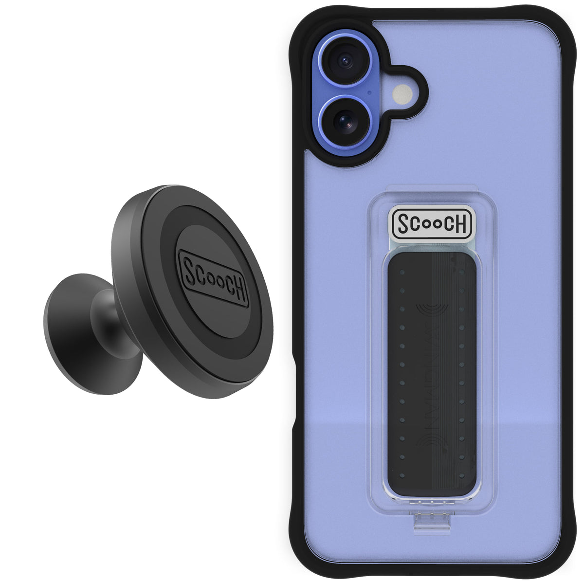 Scooch Wingman Starter Bundle for iPhone 16 Plus in Tuxedo Clear
