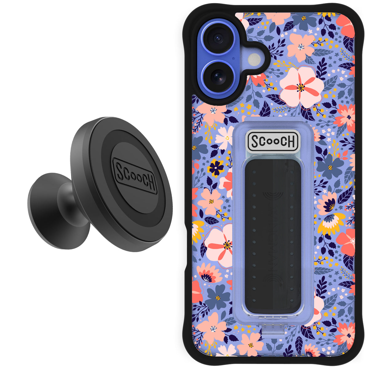 Scooch Wingman Starter Bundle for iPhone 16 Plus in Wildflowers