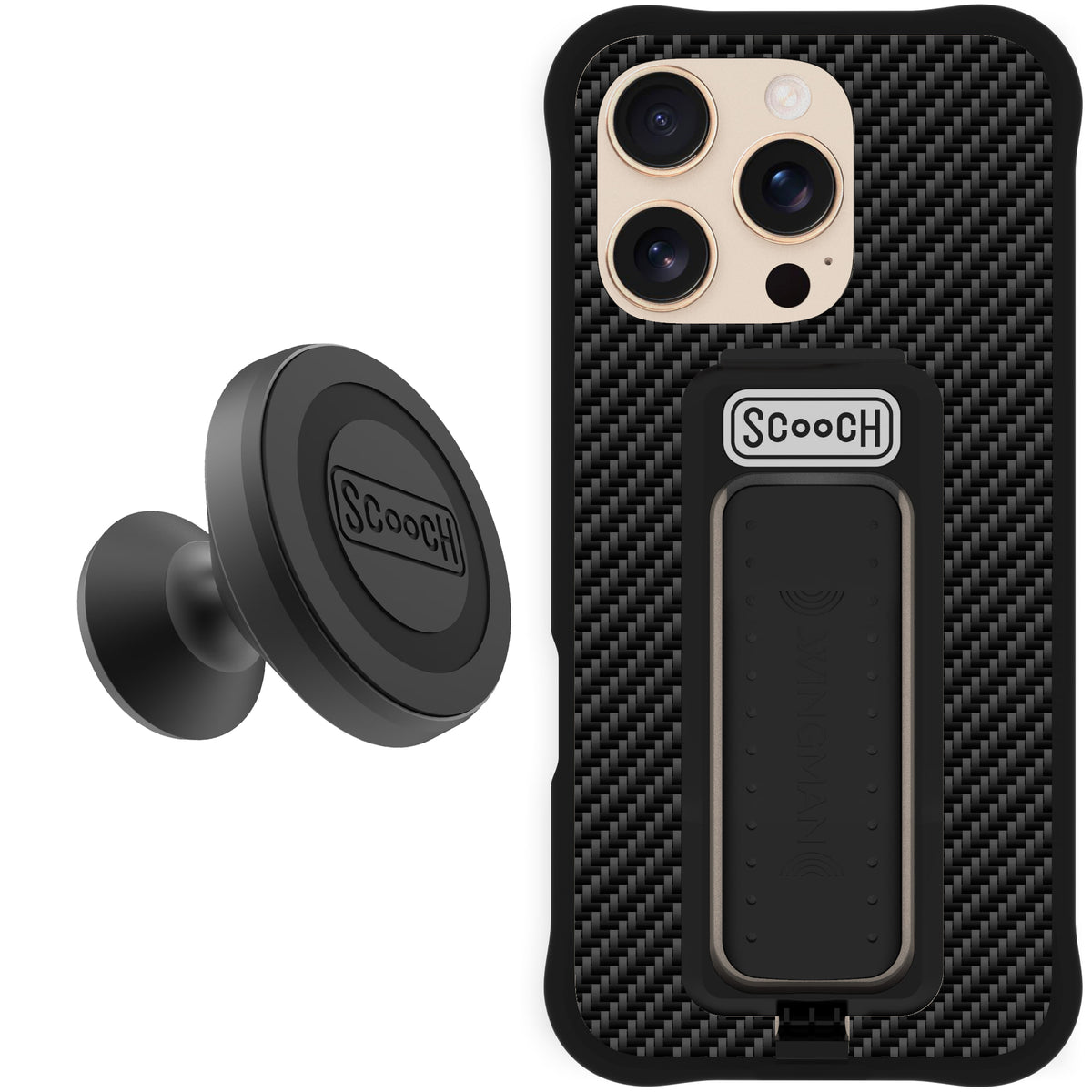 Scooch Wingman Starter Bundle for iPhone 16 Pro in Carbon Fiber