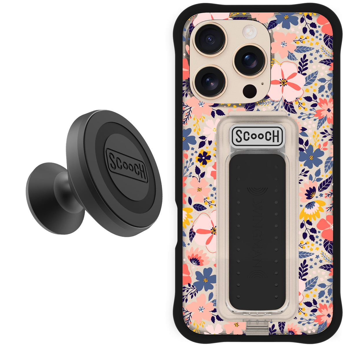 Scooch Wingman Starter Bundle for iPhone 16 Pro in Wildflowers