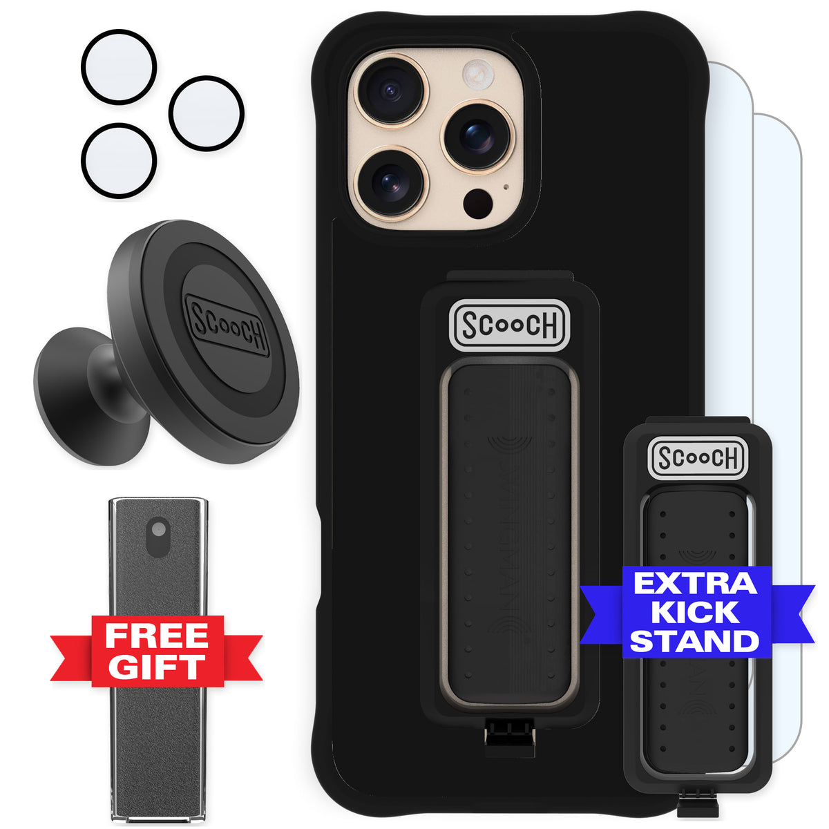 Scooch Wingman Defender Bundle for iPhone 16 Pro Max in Black