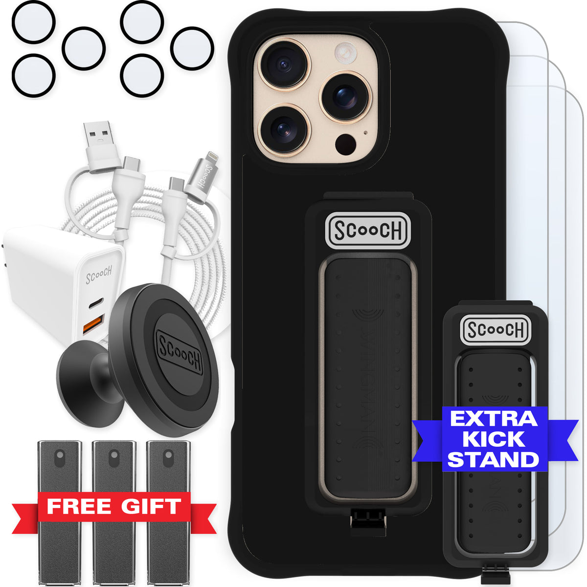 Scooch Wingman Ultimate Bundle for iPhone 16 Pro Max in Black