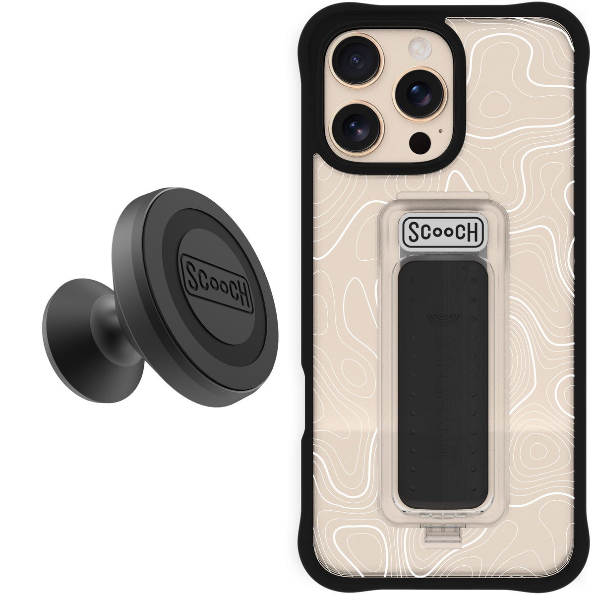 Scooch Wingman Starter Bundle for iPhone 16 Pro Max in Topography