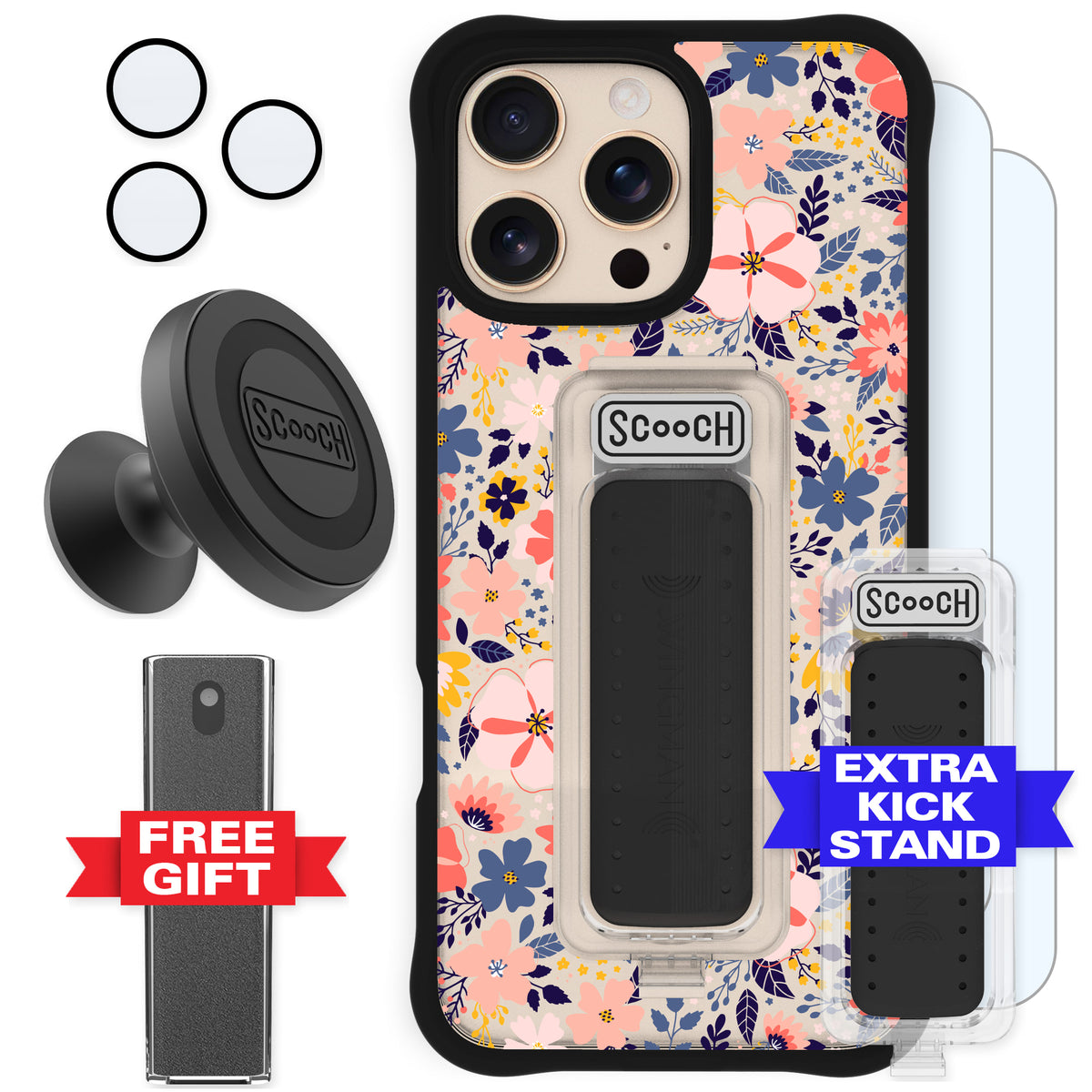Scooch Wingman Defender Bundle for iPhone 16 Pro Max in Wildflowers