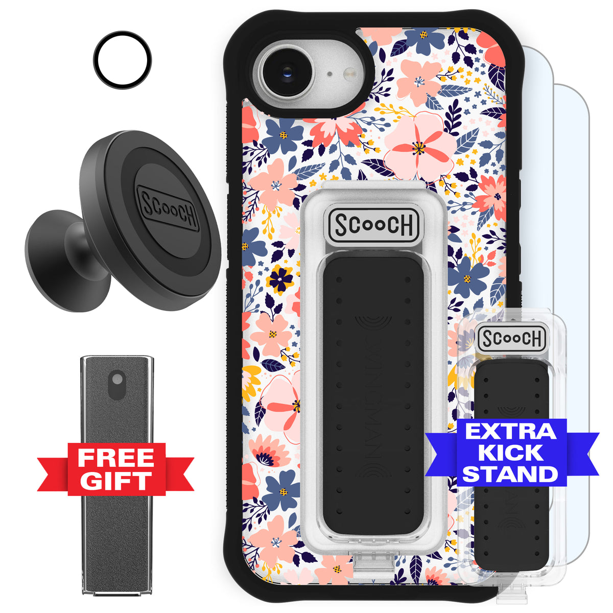Scooch Wingman Defender Bundle for iPhone 16e in Wildflowers