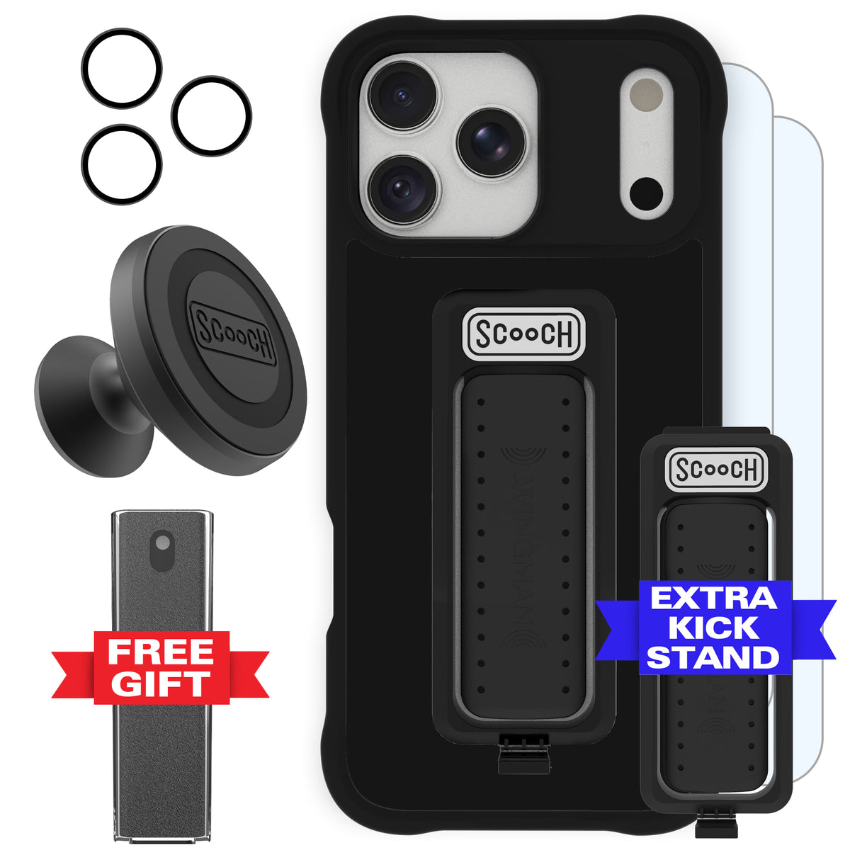 Scooch Wingman Defender Bundle for iPhone 17 Pro Max in Black