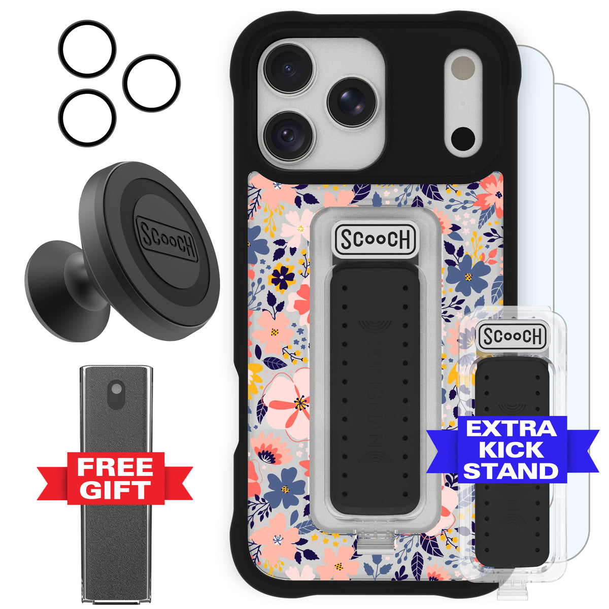 Scooch Wingman Defender Bundle for iPhone 17 Pro Max in Wildflowers