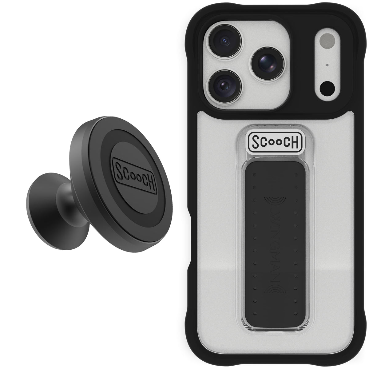 Scooch Wingman Starter Bundle for iPhone 18 Pro in Tuxedo Clear
